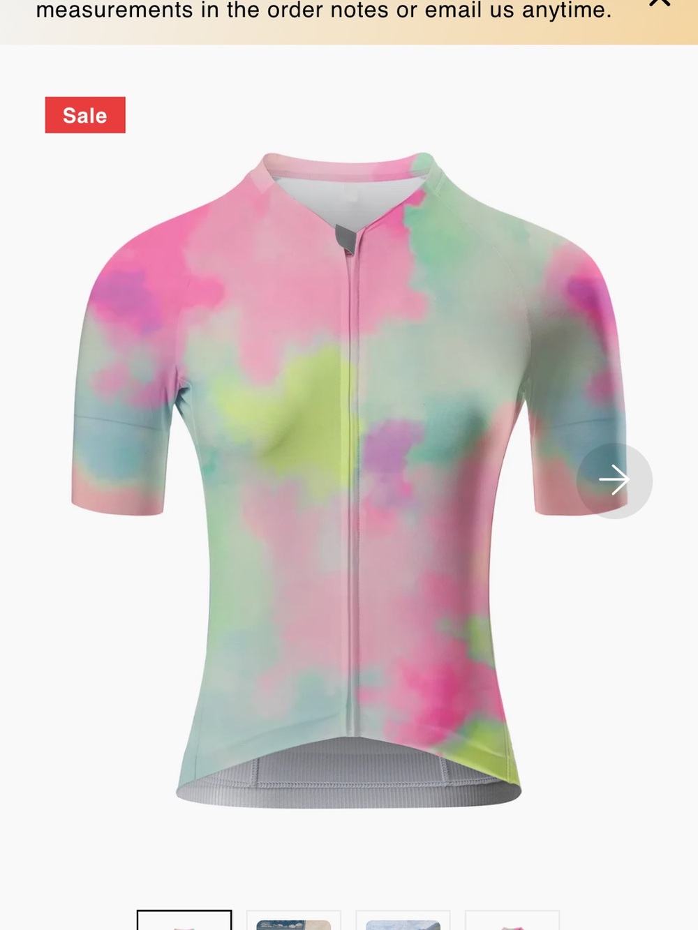Women's Pastel Tie-Dye Cycling Jersey - Pink & Green